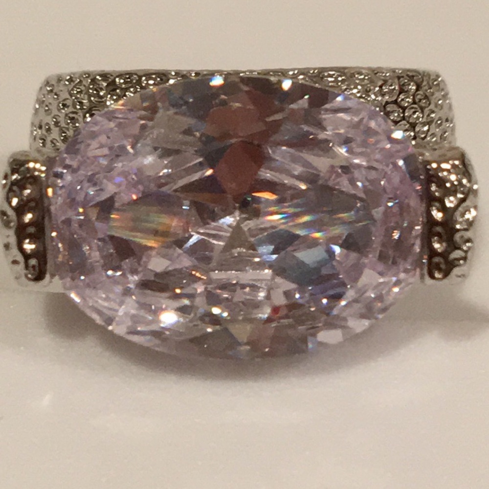 🔥 Huge Sterling  CZ ring